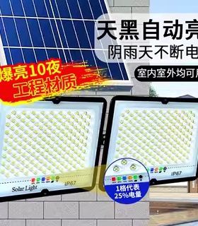 2026新款投光灯户外庭院灯防雨超亮路灯家用人体感应led太阳能灯