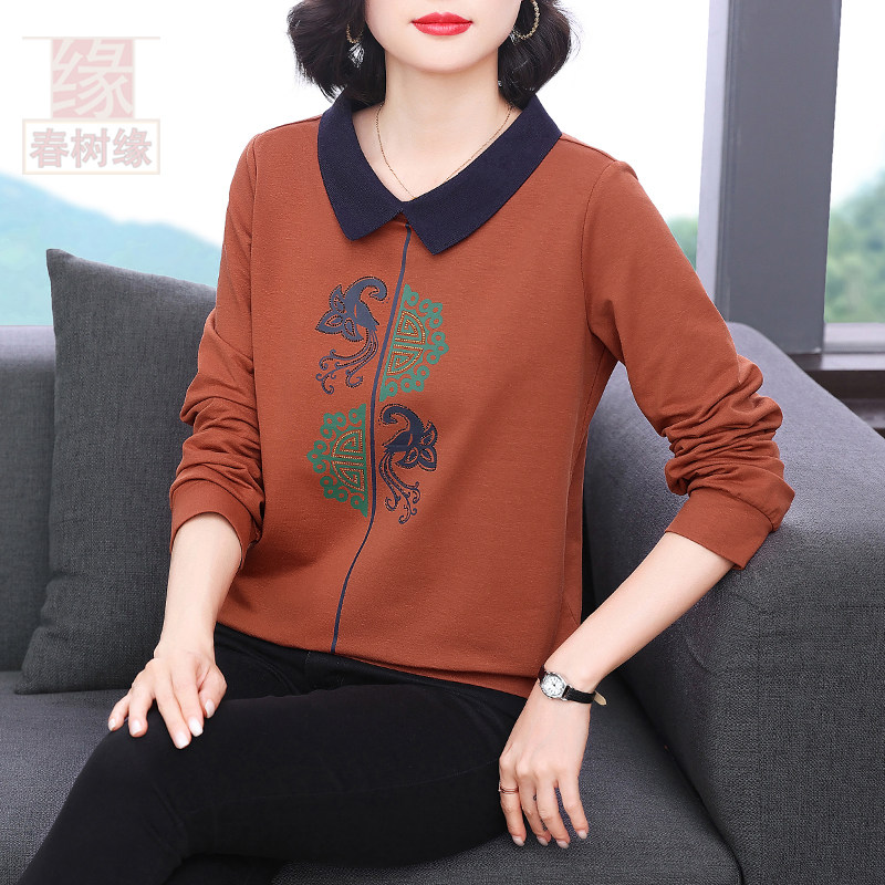 翻领卫衣女士2025年新款时尚宽松休闲气质咖啡色上衣长袖百搭