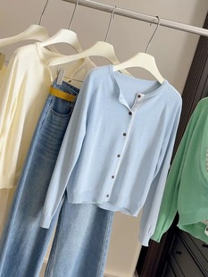 【米粒专享】高品质超舒适蕾丝纽扣洋气百搭小开衫5631