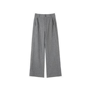 2025新款冬季加绒加厚羊毛西装裤女高腰显瘦直筒全包边休闲阔腿裤