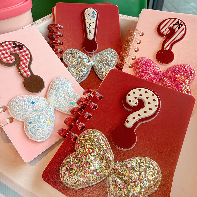 A7可爱高颜值问号感叹号活页本随身便携迷你本线圈口可拆卸记事本