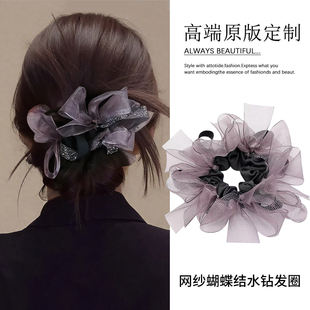 韩系网纱大肠发圈女高级感洋气时尚头花丸子头发绳扎头发皮筋头绳