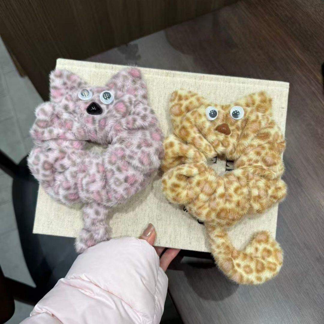 2026新款猫咪发圈高级感卷毛绒发圈豹纹头绳女后脑勺头饰超级萌,饰品/流行首饰/时尚饰品新,发饰,淘宝优惠券,粉丝福利购,淘宝优惠卷