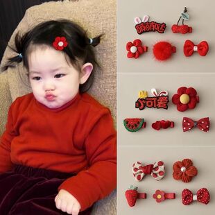 宝宝发夹儿童红色发饰女婴儿不伤发小夹子女童发卡婴幼儿卡子头饰