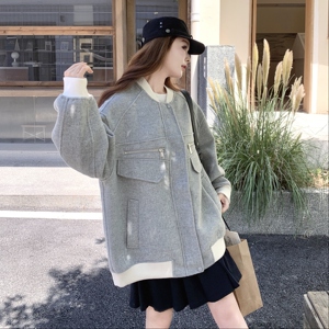新款，90绒内胆毛呢羽绒外套棒球服151-1588-P285-428图片