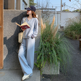 春季新款格子拼接撞色卫衣裤两件套151-1611-P175-K288，女装套装/套裙，淑塔可可