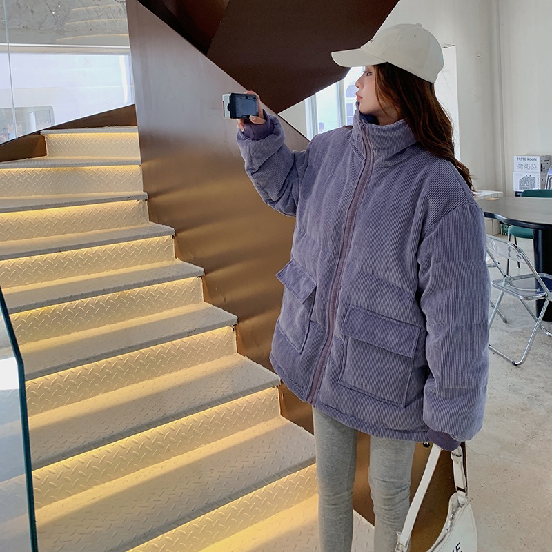 【现货】，冬季新款宽松立领灯芯绒衣151-1278-P140-K198，女装棉衣/棉服，淑塔可可