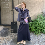 【新款】格子衬衫+针织半裙+披肩三件套151-1577-P175-K248，女装套装/套裙，淑塔可可