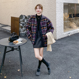 【现货】格子毛绒外套全包边151-6661-P170-K258，女装毛呢外套，淑塔可可