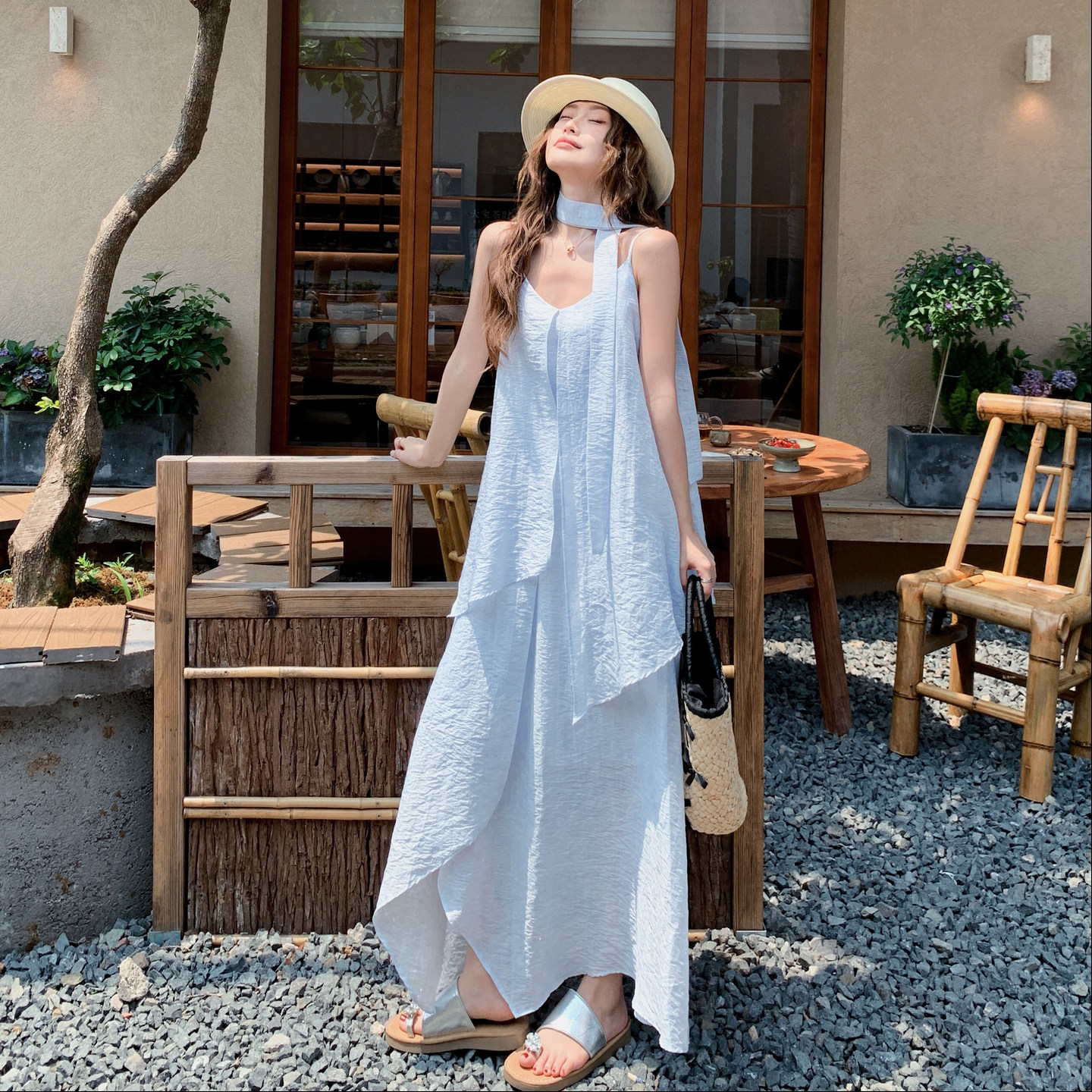 夏季新款假两件连衣裙2B203-1652-P155-K248，女装连衣裙，淑塔可可