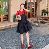 夏季新款仿牛仔吊带裙+T恤两件套2B203-1650-P150-K238，女装连衣裙，淑塔可可