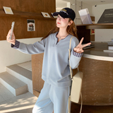 春季新款格子拼接撞色卫衣裤两件套151-1611-P175-K288，女装套装/套裙，淑塔可可