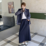 【现货】格子衬衫+针织半裙+披肩三件套151-1577-P175-K248，女装套装/套裙，淑塔可可
