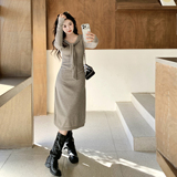 春季新款披肩领修身连衣裙151-1616-P120-K198，女装连衣裙，淑塔可可