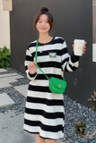 新款，小个子条纹卫衣连衣裙151-1267-P115-K168，女装连衣裙，淑塔可可