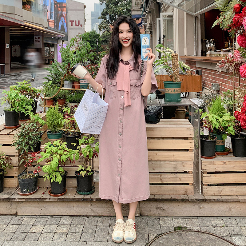 现货，针织披肩天丝牛仔连衣裙2B203-6630-P135-K198，女装连衣裙，淑塔可可