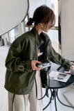 现货新增黑色，2022宽松立领PU皮衣151-212-P135-K188，女装皮衣，淑塔可可