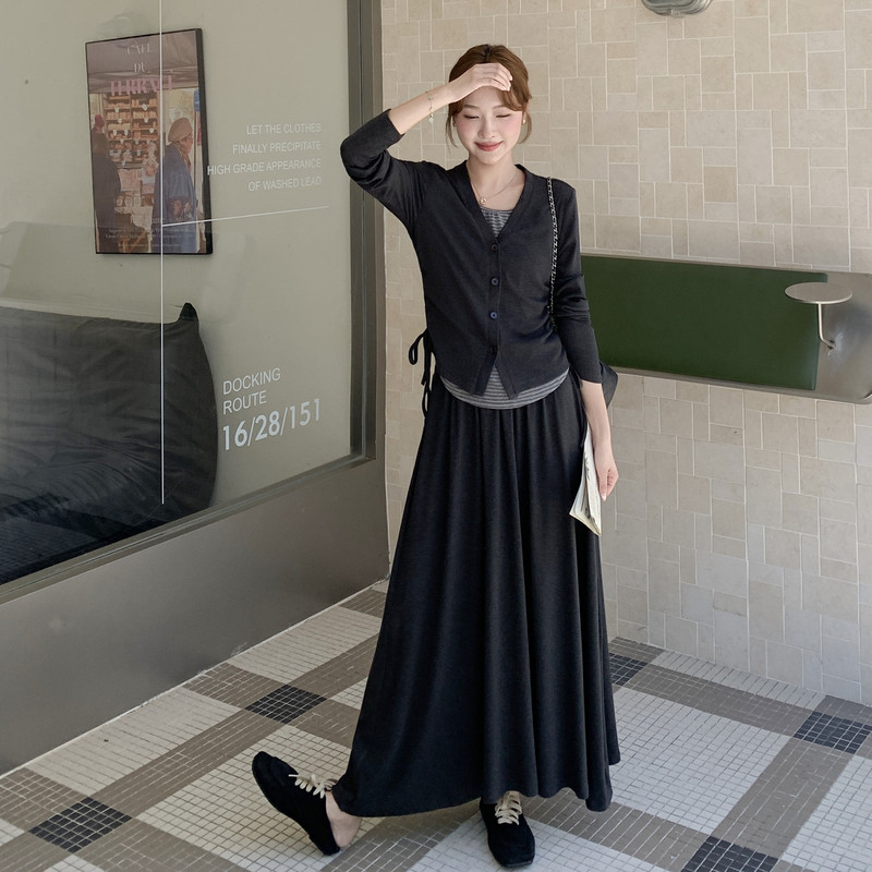 秋季新款现货，假两件上衣+半身裙套装151-1578-P165-K238,女装套装/套裙,淑塔可可