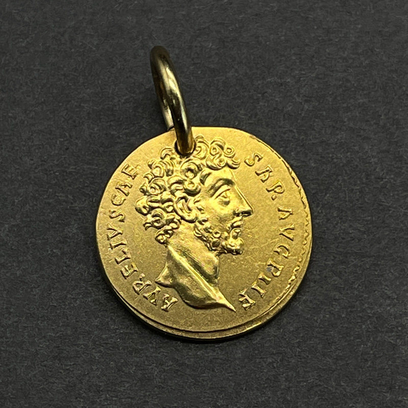 复古罗马金币项链女锁骨链人像古币圆牌吊坠五贤帝奥古斯都奥勒留