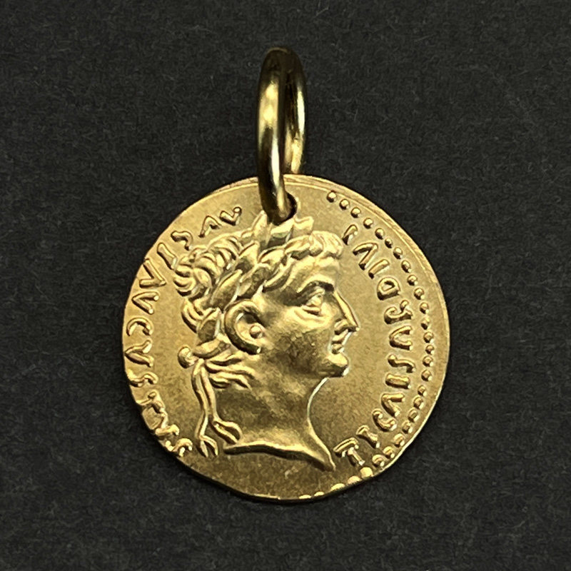 罗马金币饰品古币吊坠镀金锁骨链皇帝提比略和平女神人像硬币项链