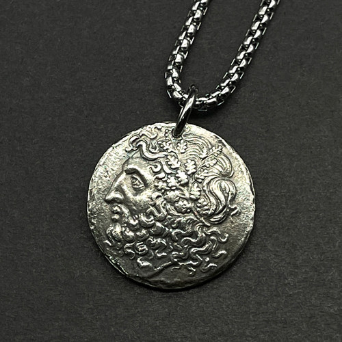 希腊饰品射手座神王宙斯古币吊坠