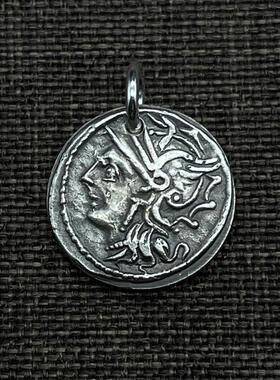 古罗马银币吊坠纯银复刻硬币项链