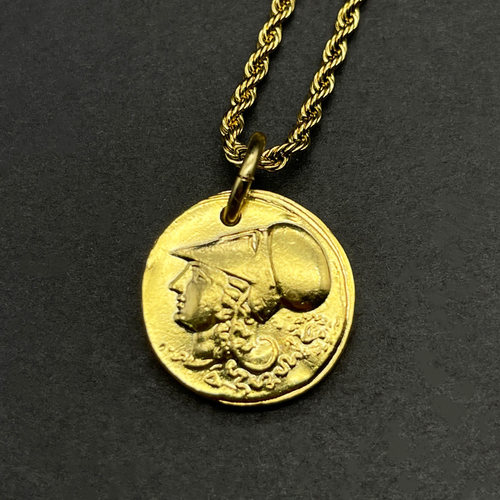 希腊神话金币项链智慧女神雅典娜飞马帕伽索斯镀金古币吊坠水瓶座 - 封面