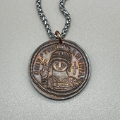 查士丁尼大帝铜币拜占庭帝国古罗马文创人像圆牌硬币项链古币吊坠