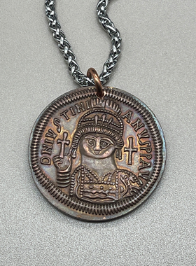 查士丁尼大帝铜币拜占庭帝国吊坠