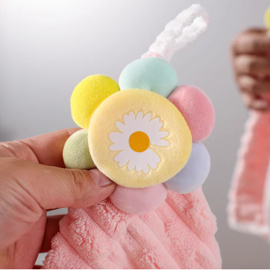 可擦手巾挂式厨房浴室专用儿童卡通太阳花高颜值毛巾实用礼品