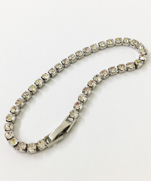 【国现】韩国设计师品牌欧美嘻哈说唱街头锆石镶钻网球手链男女潮