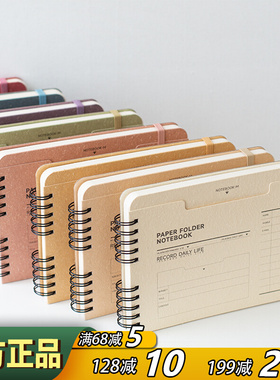 iplaybox复古绑带线圈本文件袋封面学习计划记事本自律日记空白页