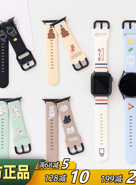 韩国romane可爱适用iwatch apple watch苹果三星通用硅胶手表表带