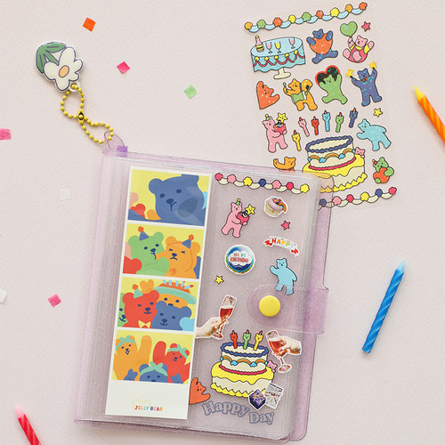 dailylike可爱小熊细闪贴纸