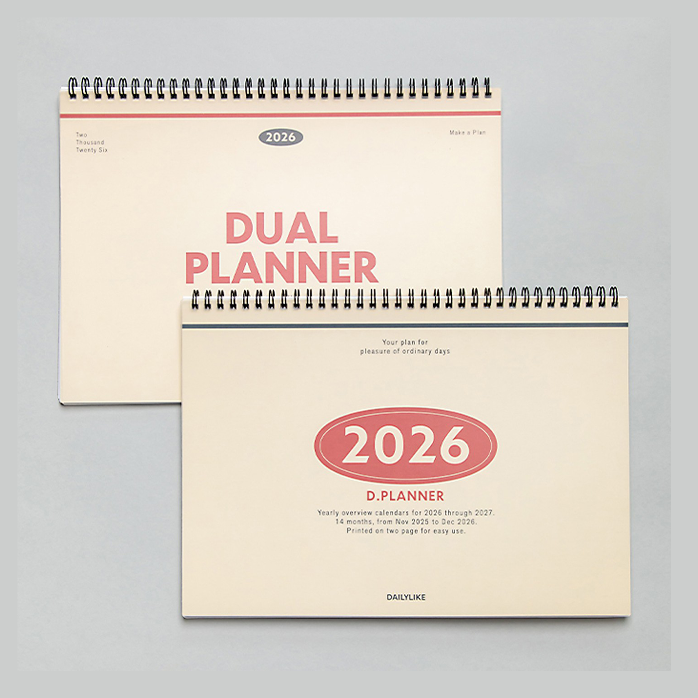 韩国dailylike线圈2026日历式桌面日程月计划本A4办公学习记事本,文具电教/文化用品/商务用品,笔记本/记事本,淘宝优惠券,粉丝福利购,淘宝优惠卷
