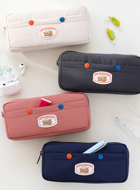 韩国romane大容量笔袋可爱男女孩防水化妆包学生文具包数码收纳包