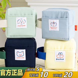 韩国romane小清新大容量化妆包便携手提纯色可爱立方体补妆收纳包