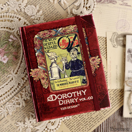 7321复古爱丽丝万年历厚日记日计划日程本记事本硬面绑带手帐本子