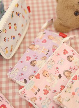 afrocat 韩国可爱笔袋卡通洋娃娃防水拉链立体大容量学生文具包袋