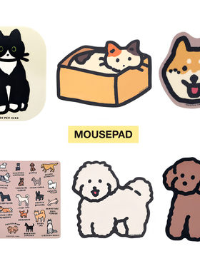 韩国ZEROPERZERO可爱插画PVC卡通家用办公电脑鼠标垫超薄防滑垫