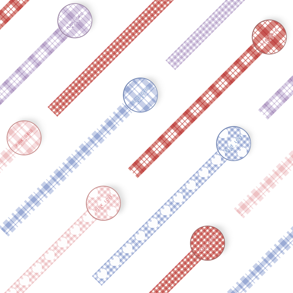 iplaybox小清新爱心格子和纸胶带