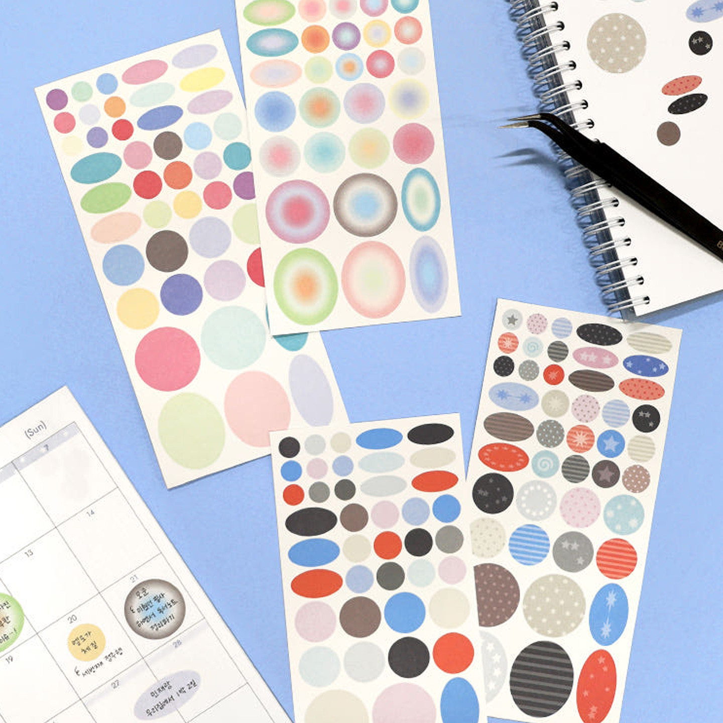 beond彩色圆形贴纸套装标记贴