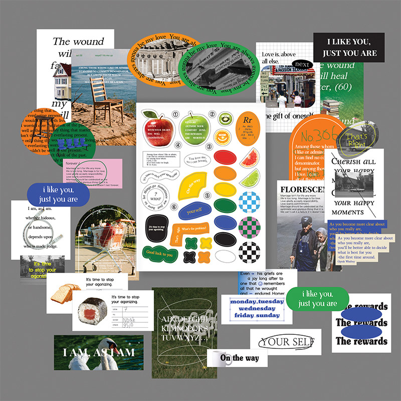 wannathis贴纸套装杂志风ins文字