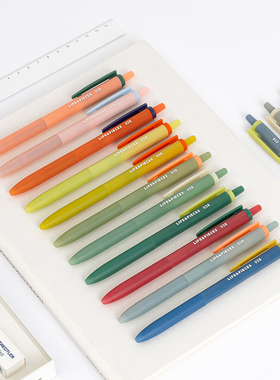 livework韩国雾面糖果色半透明0.38mm中性笔顺滑流畅按动彩色水笔