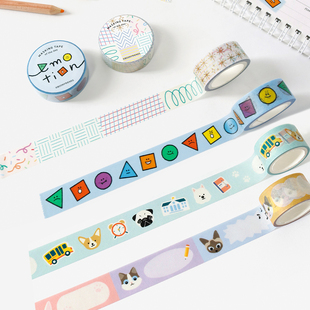 韩国bookfriends可爱胶带手账日记计划本表情涂鸦美纹装饰贴可撕