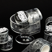 PET透明贴纸日常装 韩国wannathis个性 涂鸦风格 饰手帐DIY胶带贴画