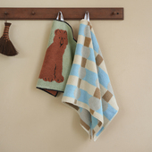 韩国warmgreytail可爱图案精梳棉提花方巾厨房吸水亲肤擦手巾毛巾