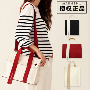 Marhen.J韩国设计师帆布大容量托特包通勤防水手提斜挎包女单肩包