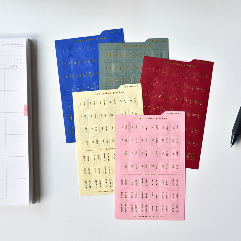 高档烫金plepic月份贴索引标记贴