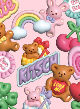 韩国afrocat甜美可爱无痕防水贴纸咕卡贴画DIY手帐拼贴素材装饰贴